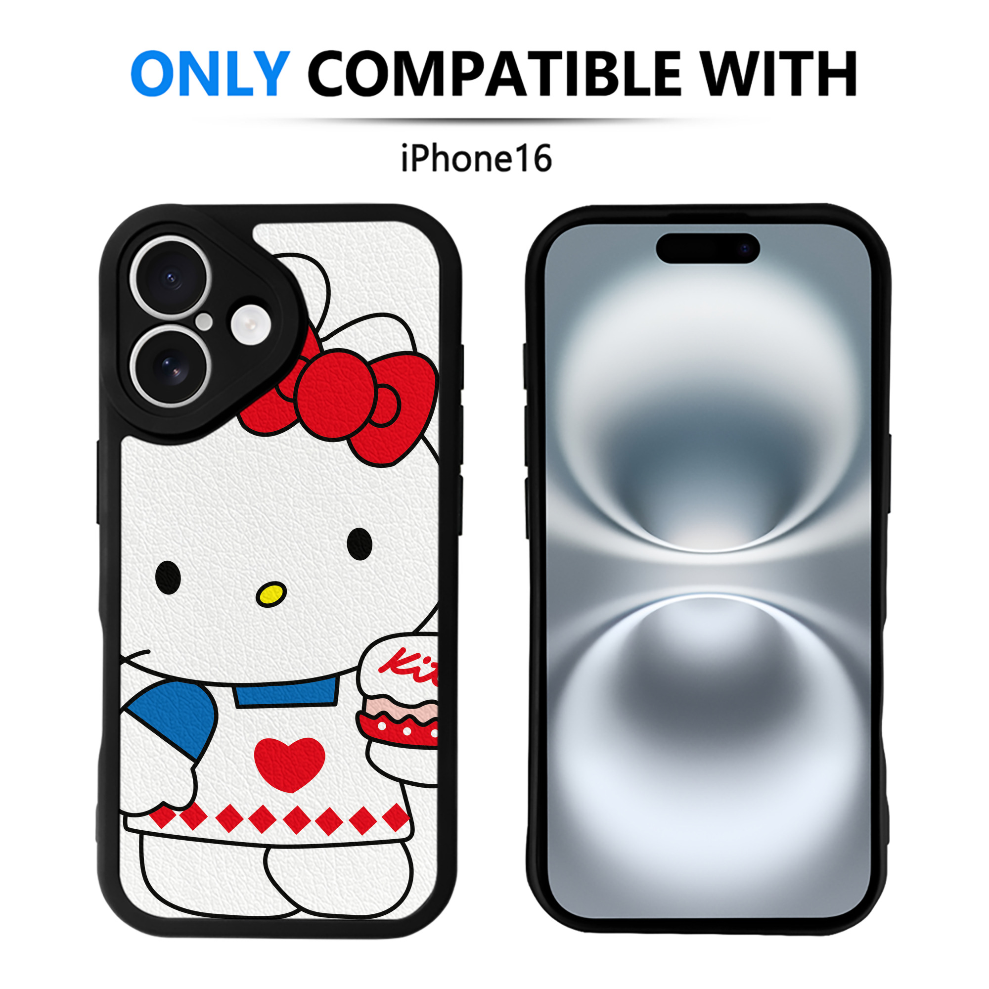 （画像用） Hello Kitty ハローキティ 【iPhone 16シリーズ対応】シリコンスマホケース（レザー調） 材質：シリコン